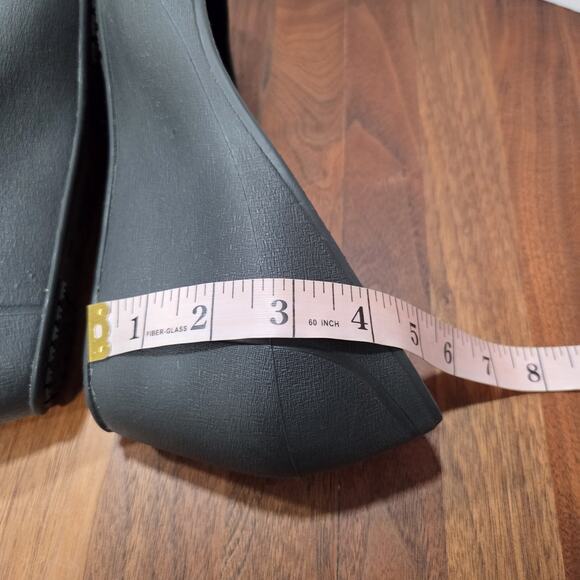 CROCS Black Patent Cap Toe Wedge Platforms High Heels Shoes Womens Sz 10 - Picture 6 of 13